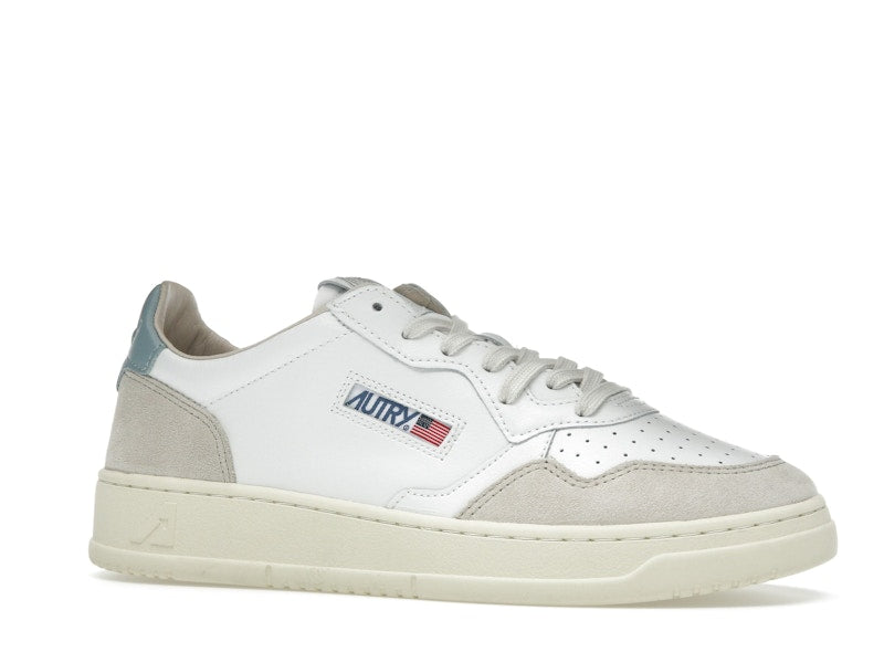 Autry Medalist Leather Low White Silver Blue