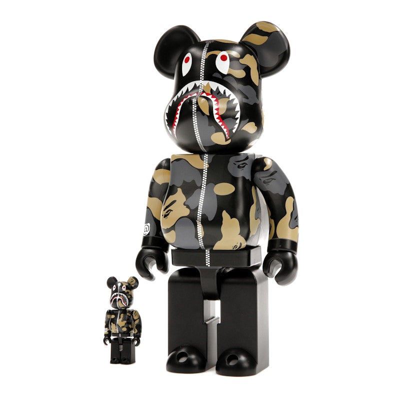 Bearbrick x BAPE Madison Avenue Exclusive Shark Camo 100% & 400% Set