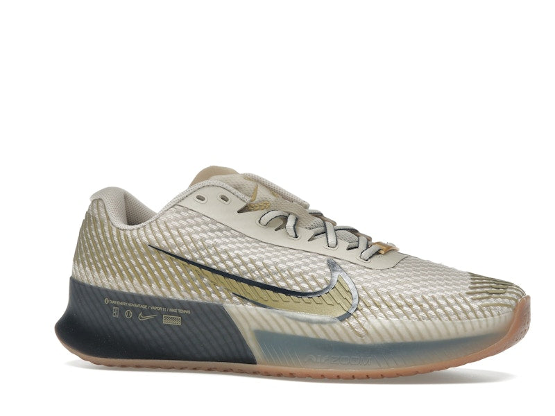Nike Court Vapor 11 HC Premium Sanddrift Thunder Blue Gum Medium Brown Metallic Gold