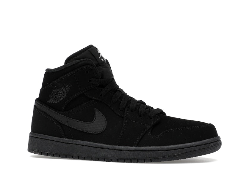 Jordan 1 Mid Black Black White