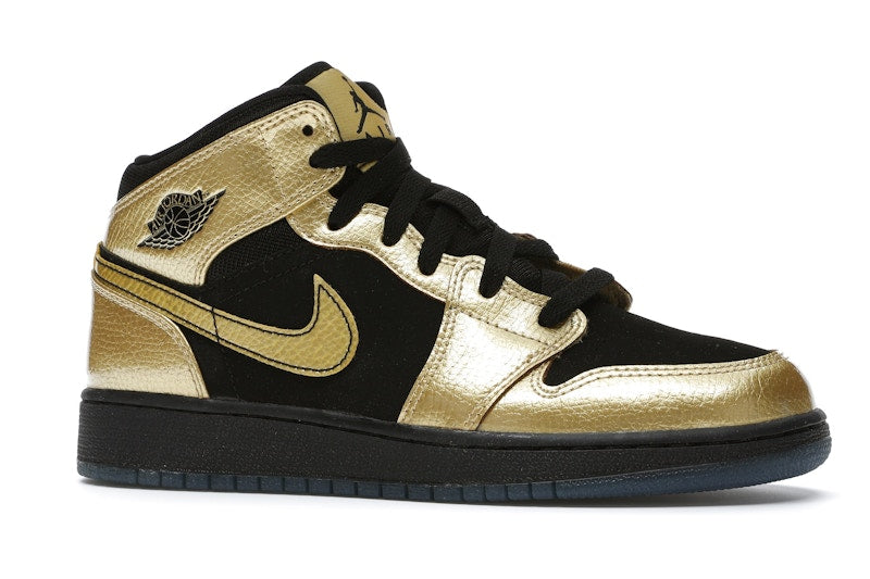 Jordan 1 Mid Metallic Gold Coin Black (GS)