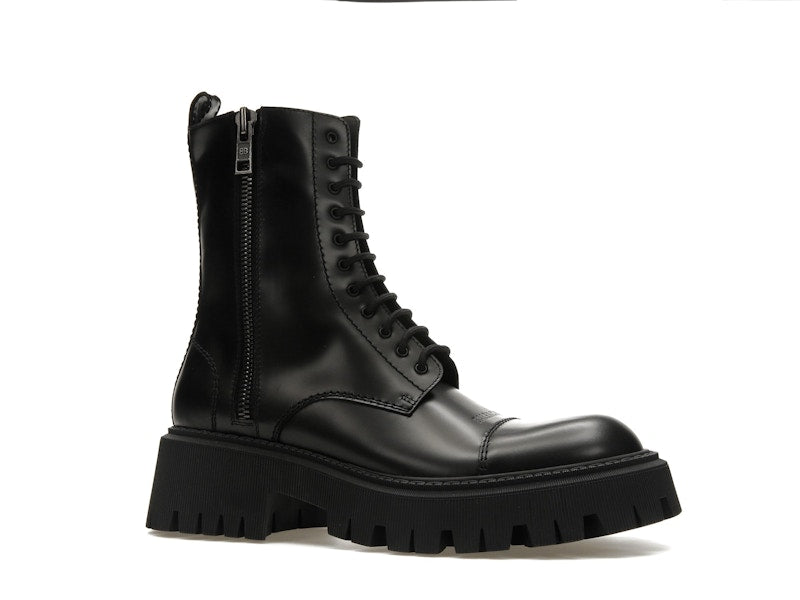 Balenciaga Tractor 20mm Zip Up Boot Black