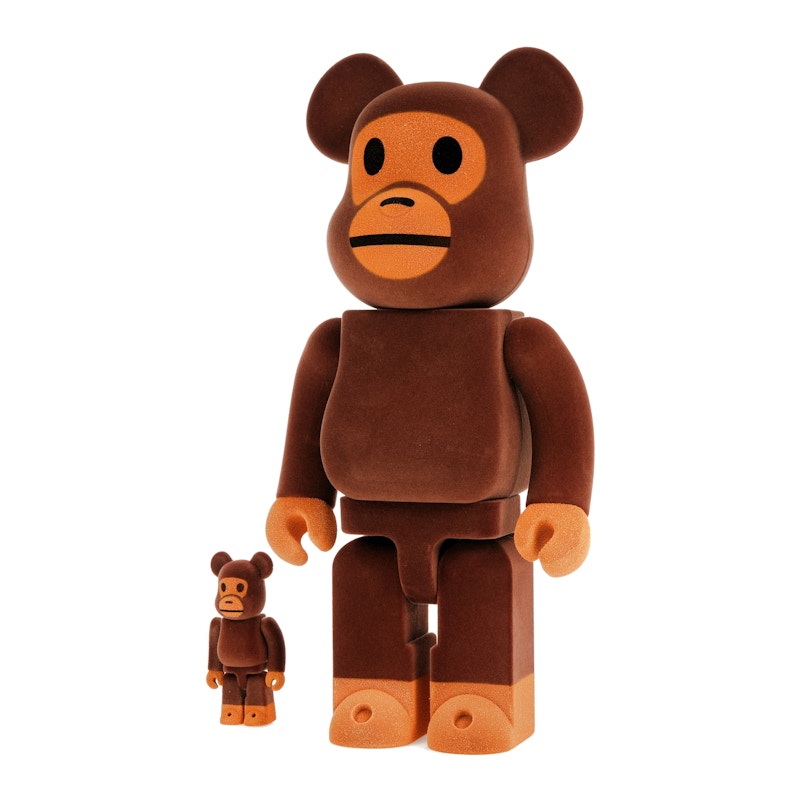 Bearbrick x Bape Baby Milo Flocky Ver. 100% & 400% Set