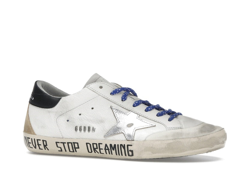 Golden Goose Super Star Never Stop Dreaming White Black Silver-tone