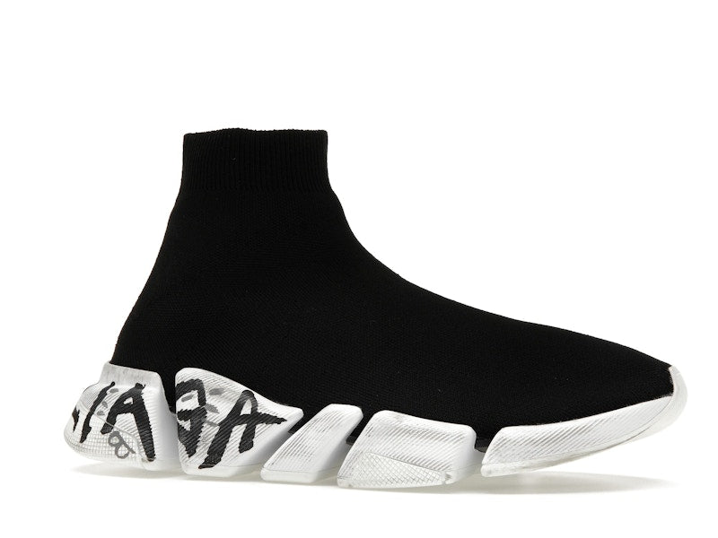 Balenciaga Speed 2.0 Graffiti Recycled Knit Black (Women's)