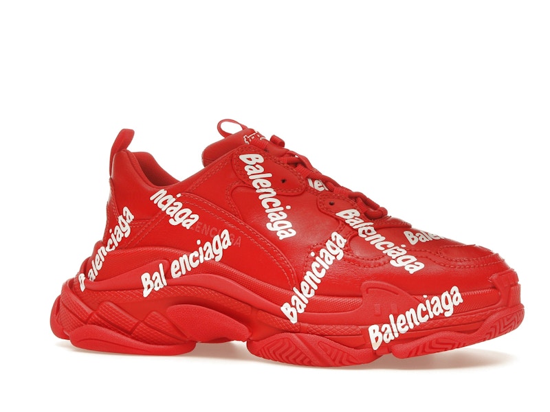 Balenciaga Triple S All Over Tomato Red White