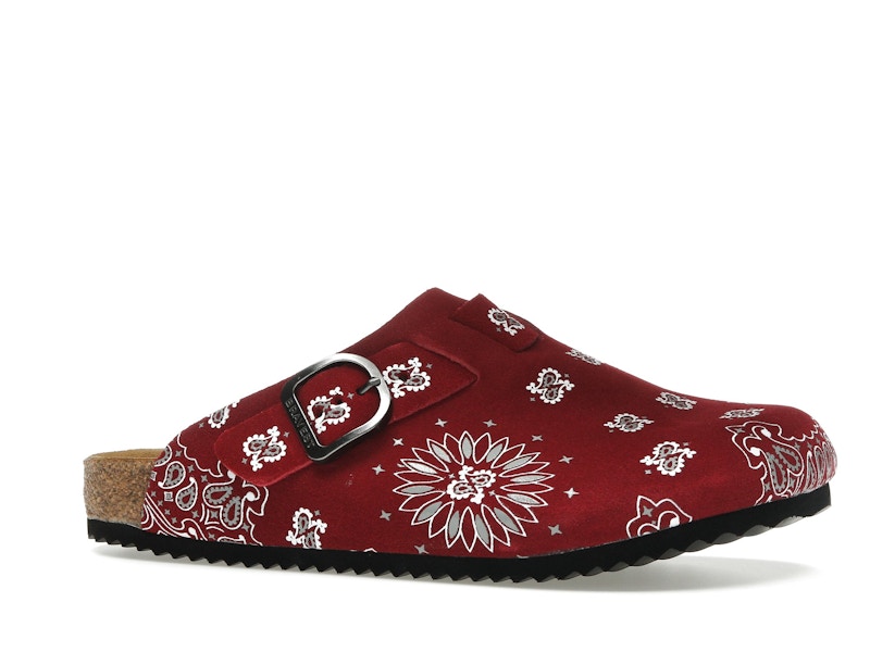 Bravest Studios Suede Paisley Clogs Burgundy