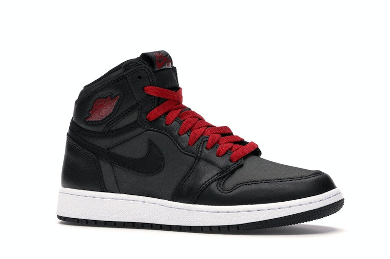 Jordan 1 Retro High Black Satin Gym Red Black (GS)