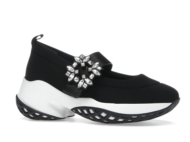 Roger Vivier Viv' Run Babies Black White Crystal Buckle (Women's)