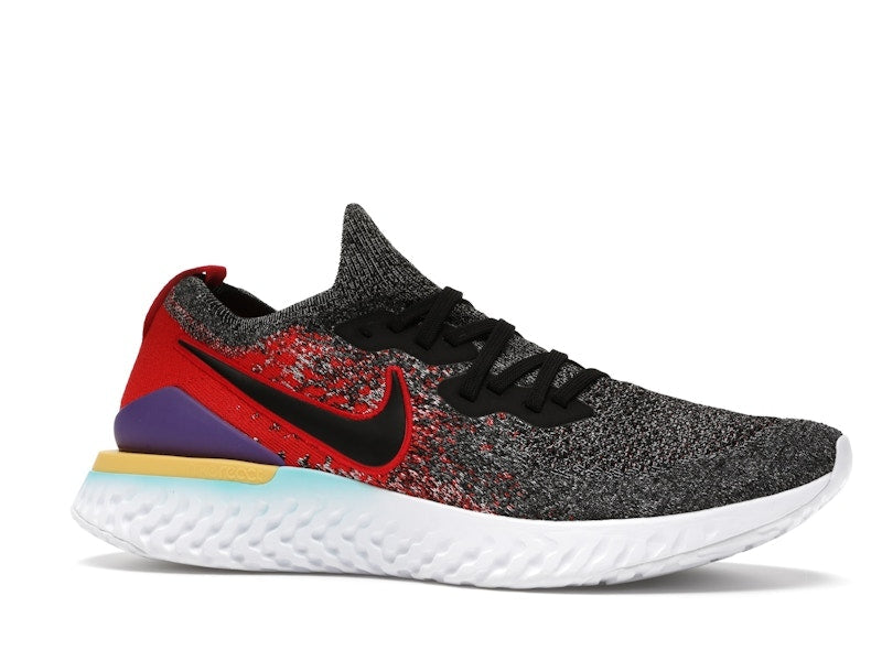 Nike Epic React Flyknit 2 Black Hyper Jade University Red