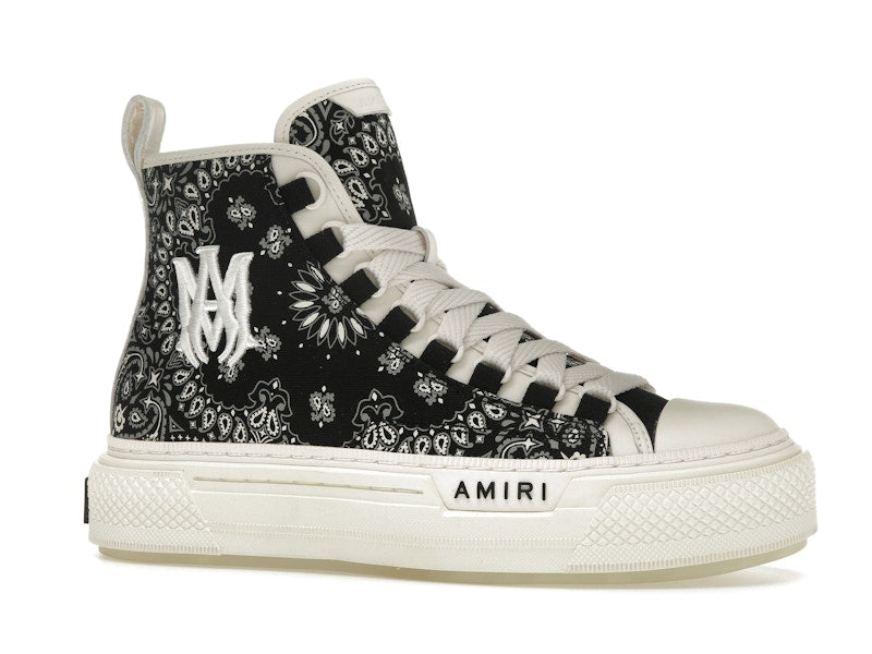 AMIRI Bandana Court Hi-top Sneaker Black White (Women's)