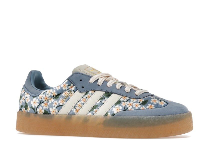 adidas Sambae Liberty London Floral Embroidery Blue Cream White (Women's)