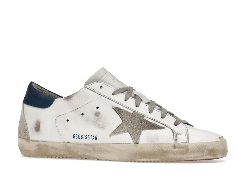 Golden Goose Super-Star White Royal Blue Grey Suede Patch