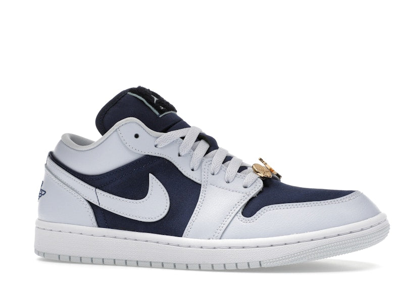 Jordan 1 Low SE Football Grey White Gym Red Midnight Navy (Women's)