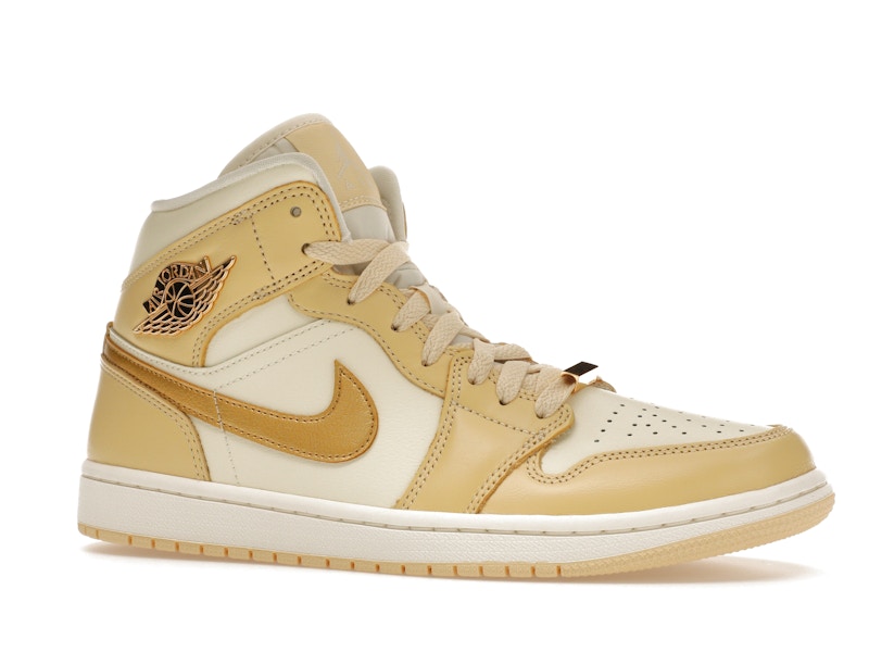 Jordan 1 Mid SE Pale Vanilla Metallic Gold (Women's)