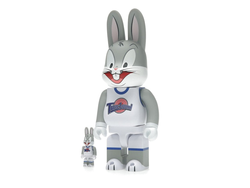 Bearbrick x Space Jam Rabbrick Bugs Bunny 100% & 400% Set Grey