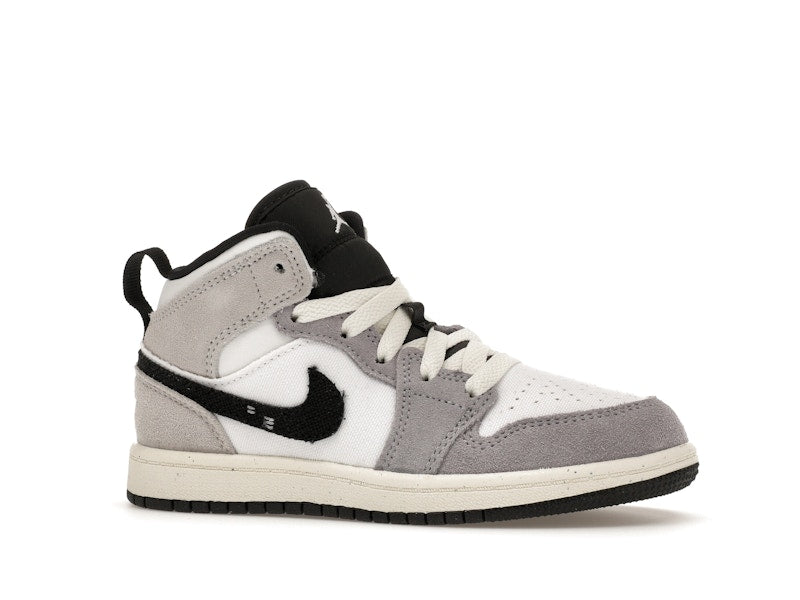 Jordan 1 Mid SE Craft White Cement Grey Black (PS)