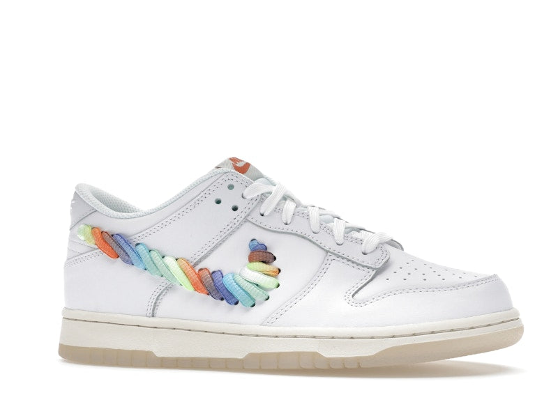 Nike Dunk Low SE Rainbow Lace Swoosh White (GS)