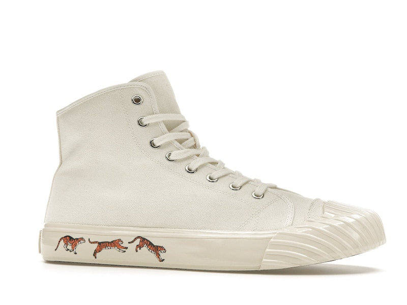 Kenzo School High Top Trainers Tiger Sole Off White