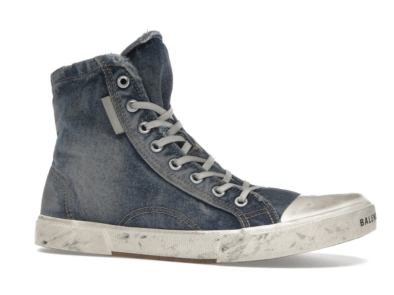 Balenciaga Paris High Top Blue Destroyed Denim