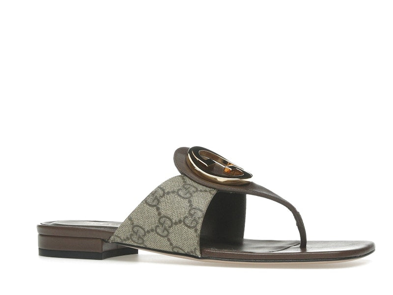 Gucci Blondie Thong Canvas Sandals Ebony (Women's)