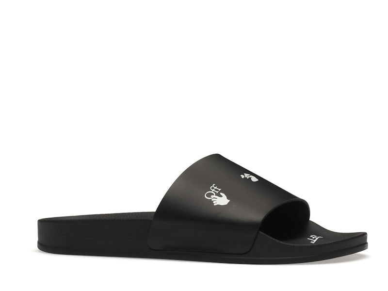 OFF-WHITE Drowning Man Logo Slides Black White FW21
