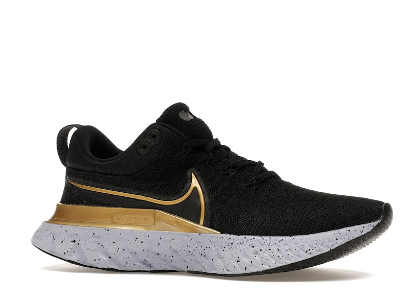 Nike React Infinity Run Flyknit 2 Black Metallic Gold (Women's)