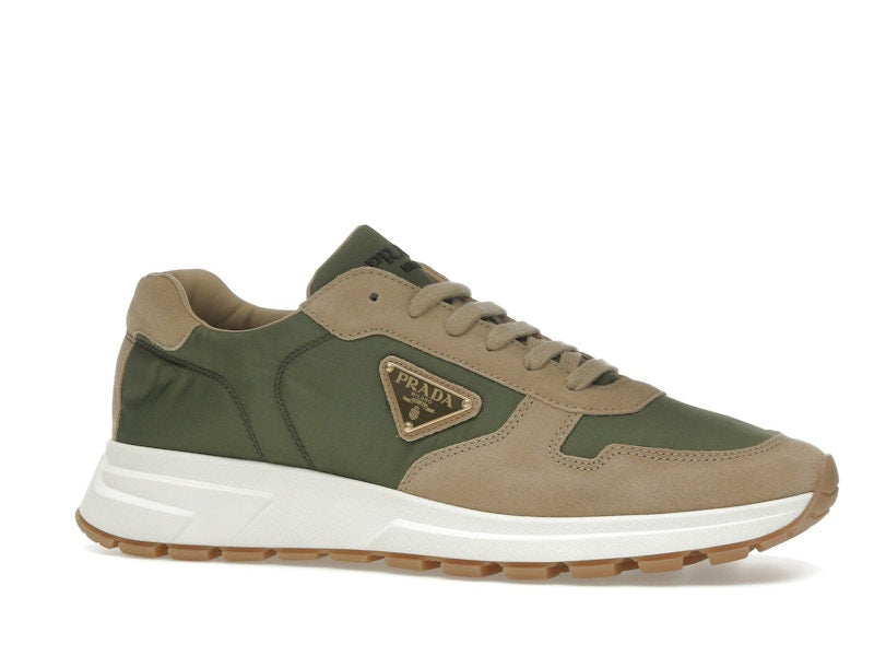 Prada PRAX 01 Sneakers Re-Nylon Brushed Leather Ecru Military