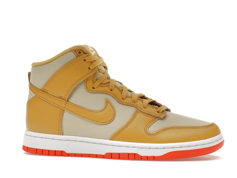 Nike Dunk High Wheat Gold Safety Orange