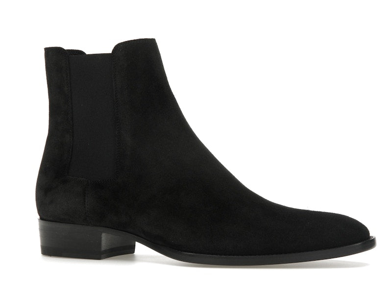 Saint Laurent Wyatt Chelsea Boot Black Suede