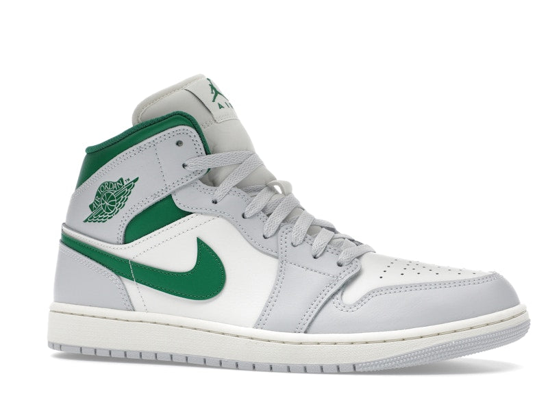 Jordan 1 Mid White Pure Platinum Pine Green