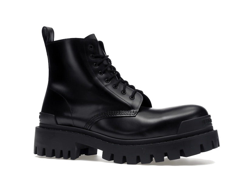 Balenciaga Strike 20mm Lace Up Boot Black