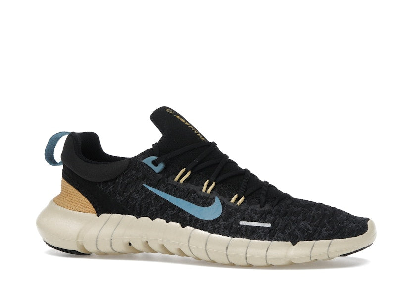 Nike Free Run 5.0 Next Nature Black Anthracite Wheat Gold Noise Aqua (Women's)