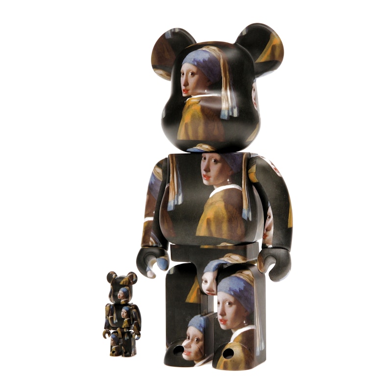 Bearbrick Johannes Vermeer (Girl with a Pearl Earring) 100% & 400% Set