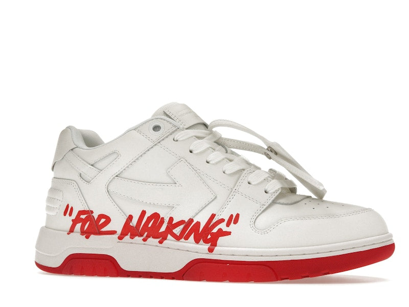 OFF-WHITE Out Of Office OOO Low Tops White Red
