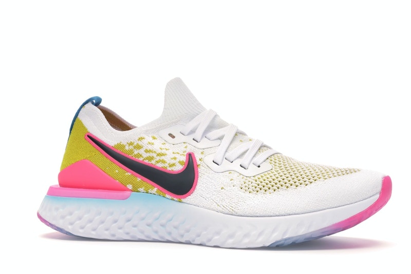 Nike Epic React Flyknit 1 White Pink Blast Citron