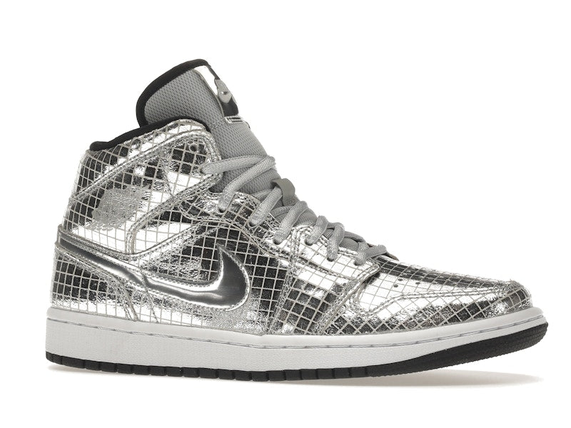 Jordan 1 Mid SE Disco Metallic Silver (Women's)