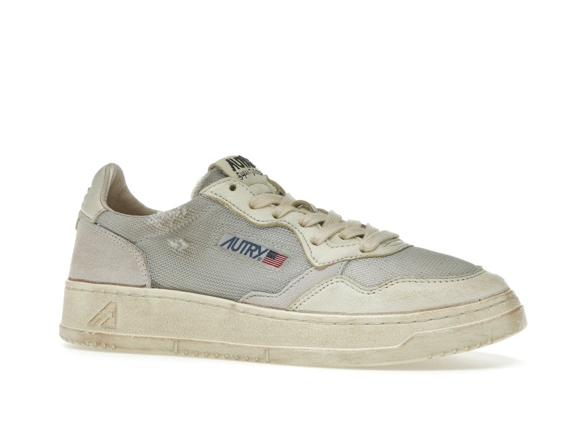 Autry Medalist Leather Low Grey White Super Vintage