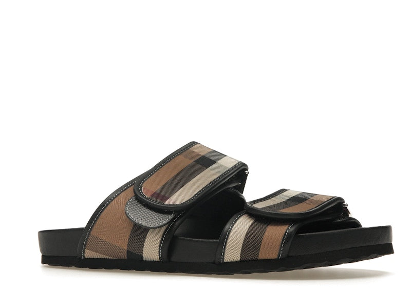 Burberry Check Sandals Birch Brown Black