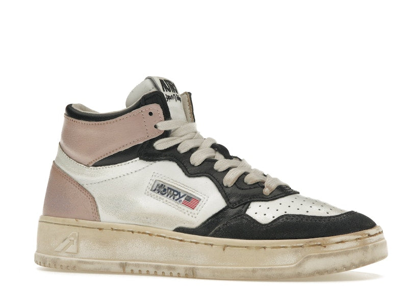 Autry Medalist Leather Mid Super Vintage White Pink Black (Women's)