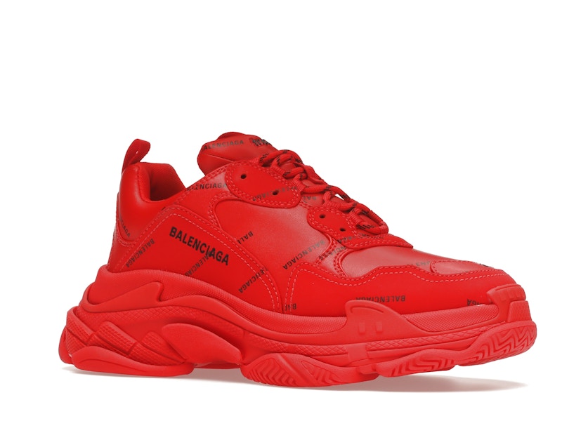 Balenciaga Triple S Allover Logo Red
