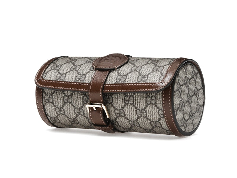 Gucci Supreme Monogram Watch Role Bag Brown