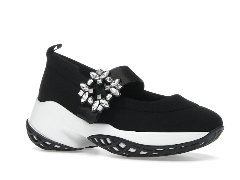 Roger Vivier Viv' Run Babies Black White Crystal Buckle (Women's)