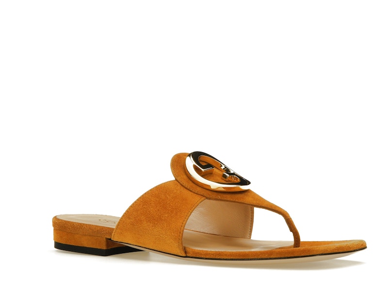 Gucci Blondie Thong Sandal Light Brown Suede