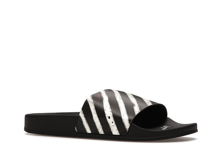 Off-White Spray Stripes Slides Black