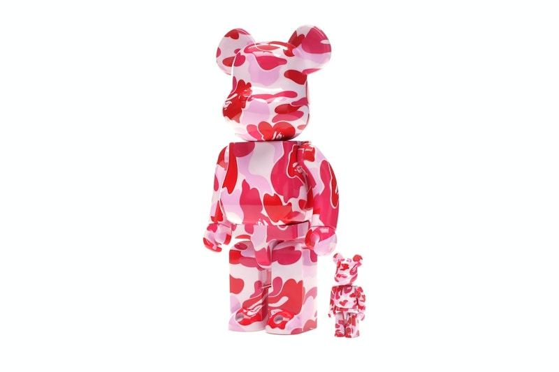 Bearbrick A Bathing Ape ABC Camo 100% & 400% Set Pink