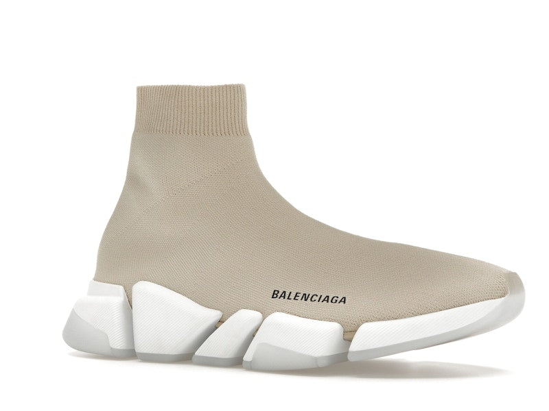 Balenciaga Speed 2.0 Recycled Sole Transparent Sole Beige