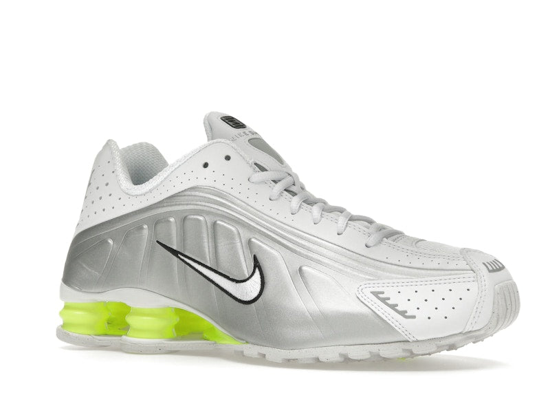 Nike Shox R4 White Metallic Silver Volt (Women's)