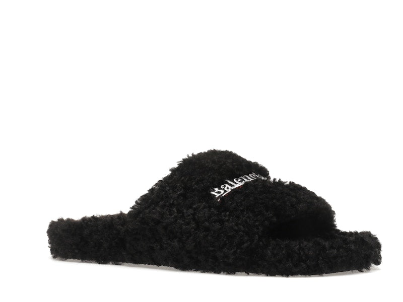 Balenciaga Furry Slide Black