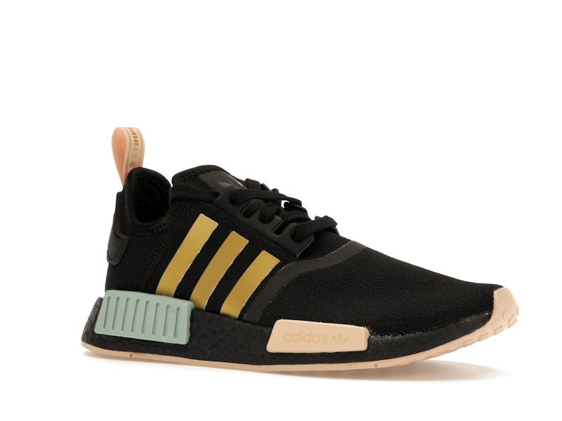 adidas NMD R1 Black Gold Metallic Halo Amber (Women's)